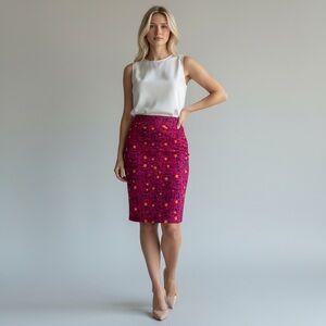 LuLaRoe Cassie Vibrant Pink Stretch Knit Pull On Bodycon Pencil Skirt
